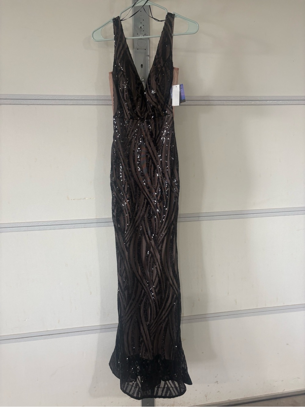 Morgan & Co. Black Sequin Maxi Gown